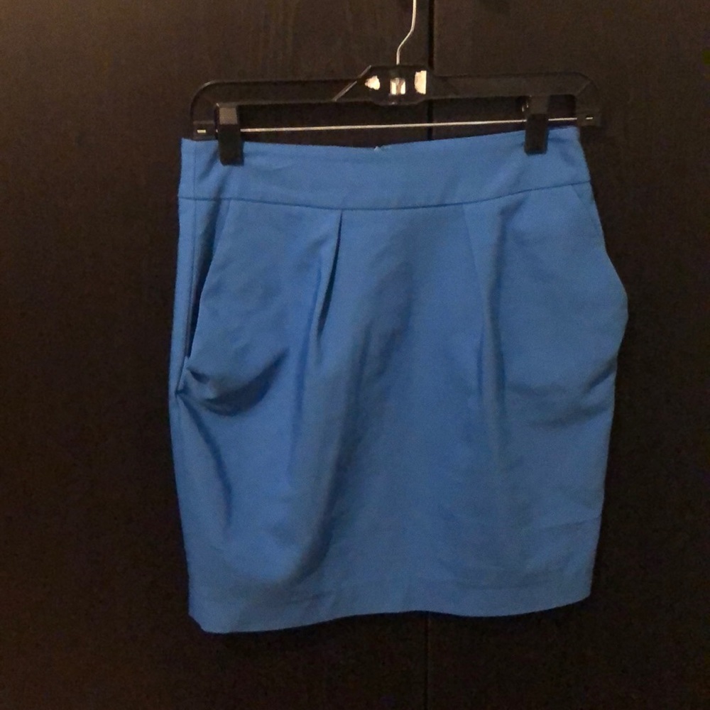 blue pencil skirt